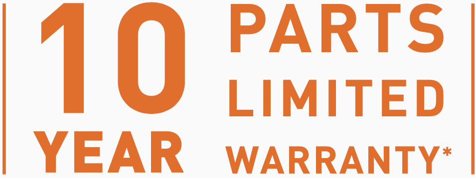 10 year parts limited warranty icon