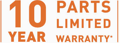 10 year parts limited warranty icon