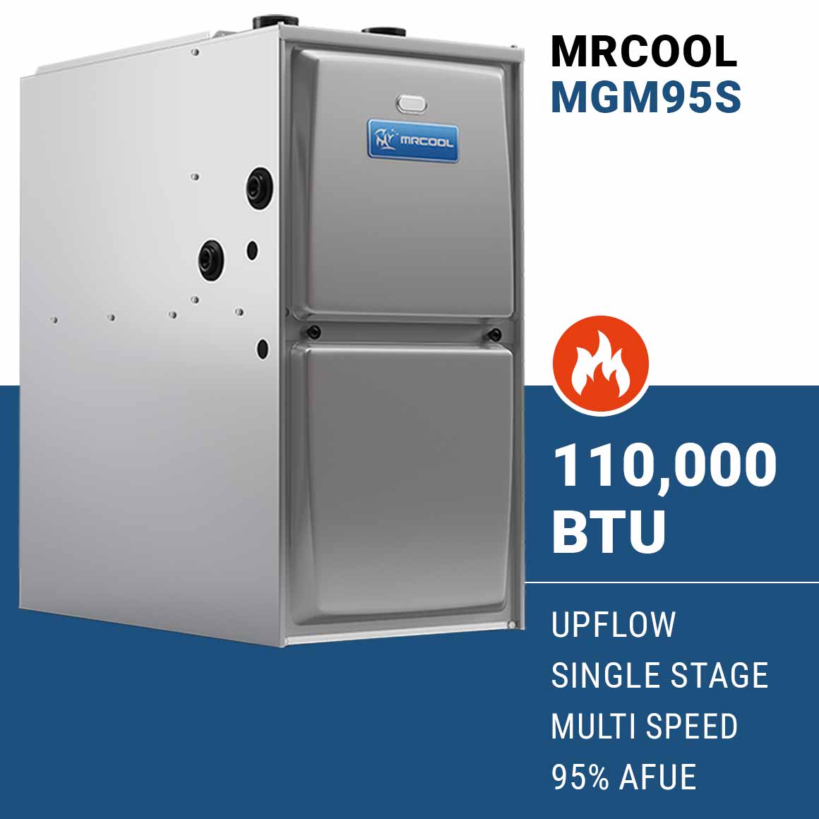 MRCOOL 95% AFUE 110K BTU 4 Ton Upflow Single-Stage Multi-Speed ECM Motor