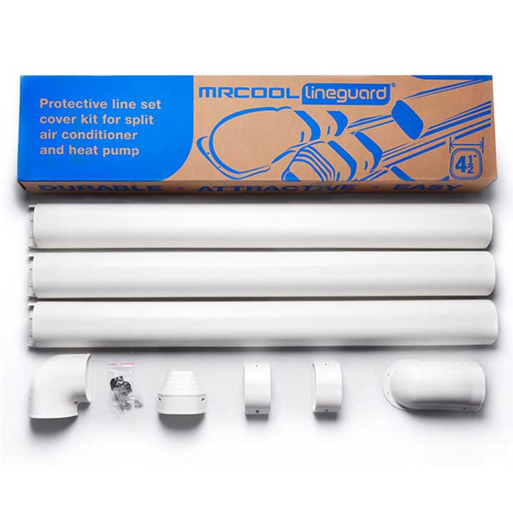 LineGuard 4.5″ 16-Piece Complete Line Set Cover Kit for Ductless Mini-Split or Central System