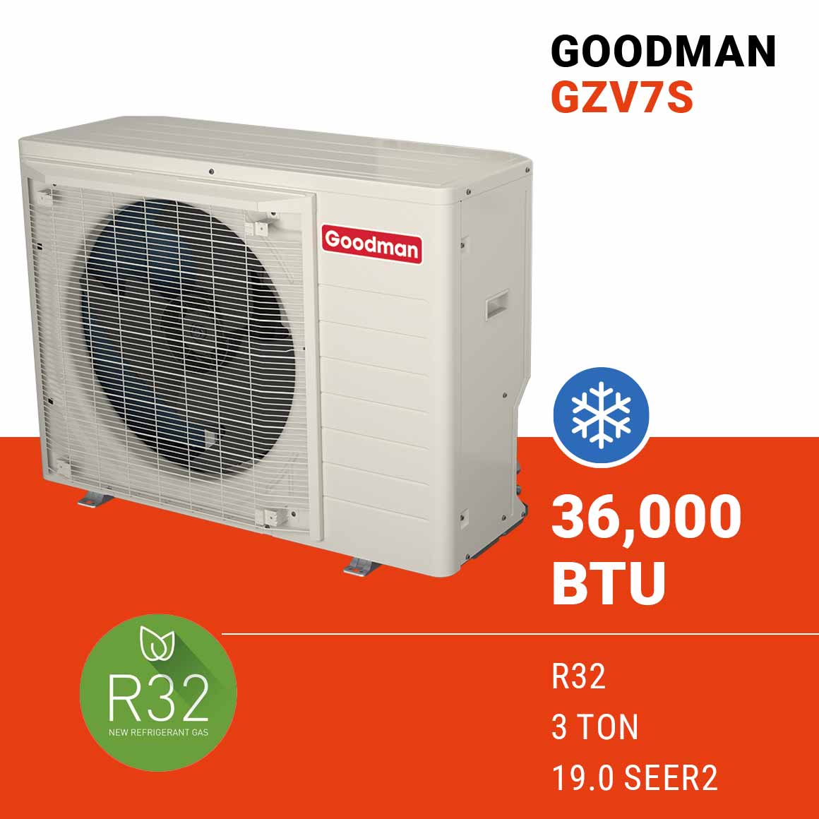 Goodman GZV7SA3610A Heat Pump